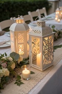 M F INTERNATIONAL EXPORTS - Faroles Cuadrados de Metal Dorado Ecológicos para Interiores, Decoración para Bodas y Ramadán, Gran Venta, Sin Batería - Product Image 2