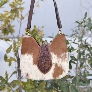 Bolso de mano único, hecho a mano, de cuero repujado, estilo gitano bohemio, de piel de vaca, recién llegado, hecho a mano, estilo occidental, elegante, multiusos. - Product Image 1
