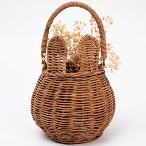 Cesta de Pascua con forma de conejo, decoración para habitación infantil, cestas de ratán natural tejidas a mano, listas para exportar - Product Image 2