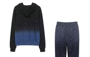Ensemble de survêtement dégradé avec imprimé étoiles, sweat-shirt en coton et pantalon de jogging décontracté pour l'automne, manches longues, pantalon à cordon de serrage - Product Image 3