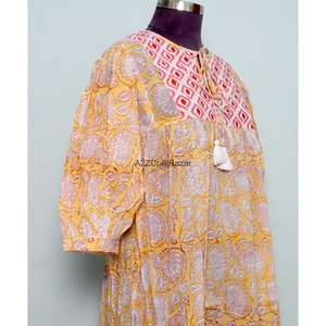 Vestido Informal para Fiestas, Vestido de Verano, Vestido de Moda de Algodón para Mujer, Vestido Tipo Canguro con Estampado Floral Hecho a Mano - Product Image 5