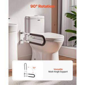 Barra di Sicurezza per WC a Forma di U da 23,8 Pollici, Pieghevole, Antiscivolo, per Anziani, Uso Ospedaliero - Product Image 6