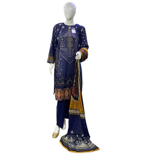 Salwar Kameez pakistanais exclusif pour femmes, broderie artistique, collection de fête d'été en 3 pièces, élégant et traditionnel - Product Image 1