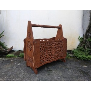 Wholesale Aqudus Saleem Vintage-Style Rectangle Sheesham Wood Magazine Rack-Unique Handcrafted Eco-friendly Durable Home Decor - Product Image 1