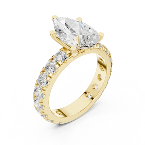 Anillo de Compromiso Aries Jewel de Lujo con Diamante Cultivado en Laboratorio de 3 Quilates, Corte Pera, Grado E VS, Oro Sólido de 14K, Joyería Fina para Regalo - Product Image 4