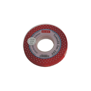 Nastro rosso a pois Ilan da 1,0 cm, 25 iarde per decorazioni e lavori artigianali - Product Image 1
