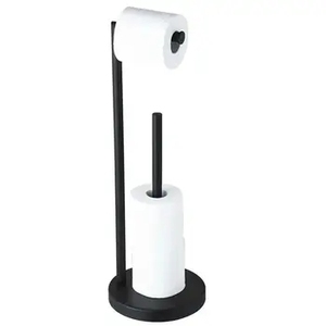 Modern Matte Black Toilet Paper Holder with Oval Storage Shelf Wall Mounted Stainless Steel Tissue <b>Roll</b> <b>Rack</b> Bathroom Hardware - Product Image 2