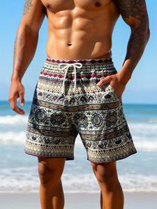 กางเกงว่ายน้ำชายแบบ unisex แห้งเร็ว ลายดอกไม้ ความยาวเหนือเข่า น้ำหนักเบา ระบายอากาศได้ดี มีเชือกผูกเอว - Product Image 5