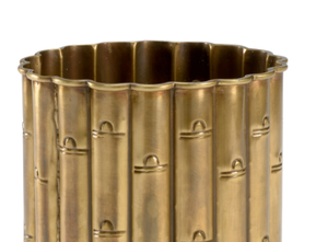 Macetero de Hierro de Estilo Moderno con Forma de Bambú, Diseño Único, Macetero Redondo para Jardín, Acabado con Recubrimiento de Polvo Dorado, Uso en Interiores/Exteriores del Hogar - Product Image 4