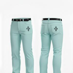 Nouveau Jean Homme Personnalisé de Haute Qualité 100% Coton Léger Respirant Coupe Droite Décontractée Denim Délavé Uni Été - Product Image 6