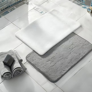 Tapis de salle de bain en tissu doux et absorbant, couverture de sol de douche, textile décoratif pour la maison, tapis de bain confortable en tissu - Product Image 1