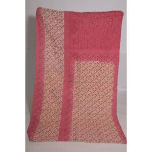 Couverture Kantha indienne vintage faite à la main, imprimée de motifs floraux, en coton, écologique, style bohème, réversible - Product Image 2