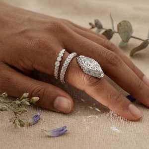 Luxury <b>Snake</b> Wrap Marquise Diamond <b>Ring</b> Textured <b>Gold</b> Designer Engagement & Anniversary Lab Grown Diamond Statement Jewelry - Product Image 5