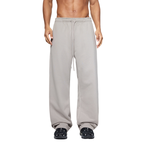 Pantalon de jogging oversize pour homme 100% coton French Terry coupe ample tricoté avec cordon de serrage et poches, poids moyen, OEM - Product Image 1