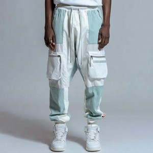 Mens Flare Pants <b>Elastic</b> <b>Waist</b> Drawstring Color Blocked Side Pockets Casual Style Breathable Outdoor Knitted Fabric Autumn Wear - Product Image 3