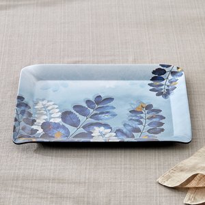 Modern Rectangular Metal Handicraft <b>Decorative</b> Serving Tray with Leaf Pattern for Wedding & Birthday Events Home Hotel Cafe Use - Product Image 2