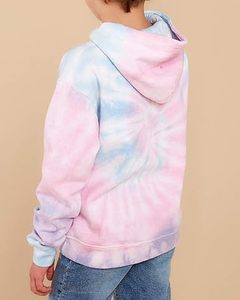 Top Quality Cotton French Terry Emboss Tie Dye Hoodies Kids Boys Heavyweight Toddler Thermal <b>Sweatshirt</b> Child Pullover Hoodie - Product Image 2