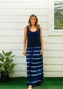 Robe longue décontractée tie-dye en rayonne, style streetwear moderne et simple, sans manches, tissée – Meilleure vente - Product Image 3