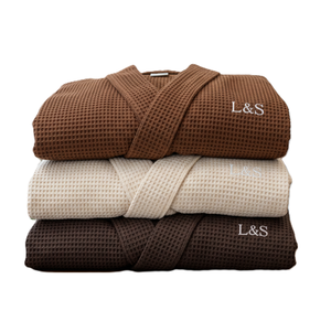 Peignoir d'hôtel ELITE - 100% coton éponge gaufré, écologique, respirant, thermique, séchage rapide, manches courtes, poches, 220g, homme adulte - Product Image 5