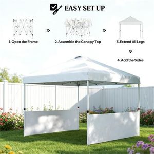 Tenda a baldacchino bianca pop-up, parasole, carport, gazebo - Product Image 4