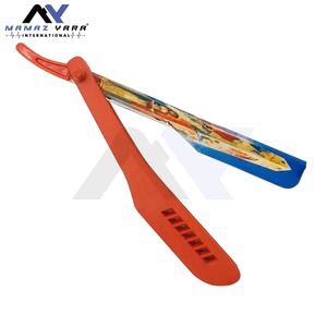 Rasoir de Barbier Professionnel Droit en Acier Inoxydable de Haute Qualité avec Manche en Acier et Verrou Coulissant, Lame Unique, pour le Visage - Product Image 2