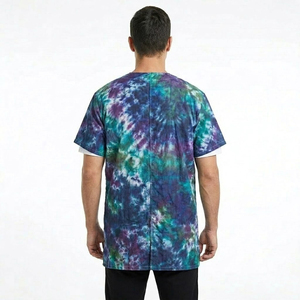 Chaqueta de peluquería canina Tie Dye para hombre, bata de peluquería canina con cremallera completa, capa de peluquería con cremallera y cuello redondo para salón de belleza canina - Product Image 2