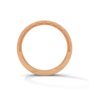 Anillo de Diamantes en Oro Rosa con Banda de Puntas Compartidas y Corte Cuadrado, Joyería para Bodas - Product Image 3