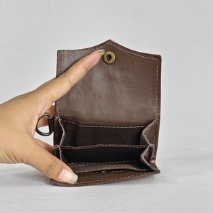 Portefeuille unisexe en cuir véritable fait main, anti-vol, multifonction, avec motif floral imprimé, style vintage, fermeture à pression - Product Image 3