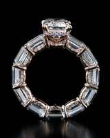 Anillos de Boda de Lujo para Mujer, Chapados en Oro de 14K, con Diamantes de Corte Esmeralda y Color Fantasía, Certificados por IGI