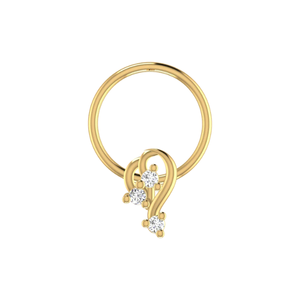AJRETAIL Bijou de piercing en or 14 carats, design tourbillon serein, diamant naturel 0,036 ct, clou de nez - Product Image 1
