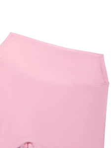 Shorts Deportivos de Cintura Alta Color Rosa para Mujer, Shorts de Yoga y Fitness de Color Sólido, Cintura Elástica, Tejido de Spandex y Poliéster - Product Image 3