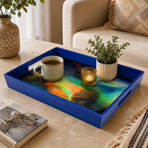 ถาดเสิร์ฟเรซิ่นทำมือ |   ถาดวางของตกแต่งบ้านพร้อมกรอบไม้ - Product Image 6