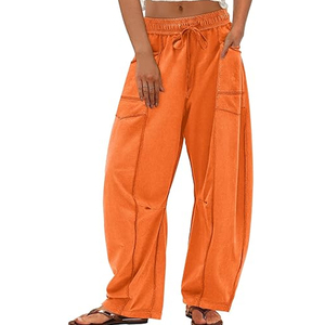 Women Modern Cargo Pants Wide Leg Sweatpants High Waist <b>Drawstring</b> Casual Loose Fit Streetwear - Product Image 4