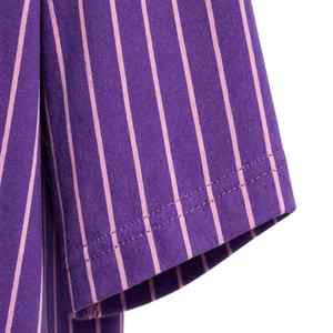 T-shirt unisexe NEXTEX à rayures fines, violet rose, en jersey de coton doux, col rond, décontracté - Product Image 6