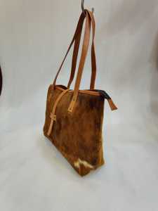 Sac fourre-tout multifonction en cuir de vachette de luxe avec fourrure pour femme, sac à main tendance brodé, été automne, Premium LHTB-0065 - Product Image 3