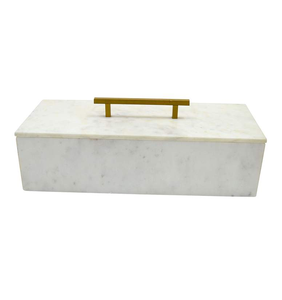 Caja de Mármol, Artesanía Antigua, Diseño con Asa de Latón, Artesanía en Piedra Verde, Caja de Regalo Blanca de Mármol de Alta Calidad - Product Image 3