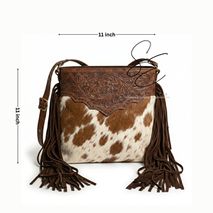 Bolso Bandolera de Cuero Genuino con Flecos Hechos a Mano, Estilo Vintage, Bolso de Hombro Bohemio para Mujer, Estilo Vaquero Occidental - Product Image 3