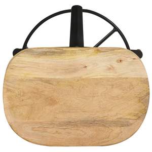 Juego de 2 taburetes de bar de madera natural y color negro - Product Image 4