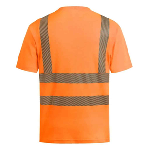 T-shirt de sécurité haute visibilité 2026, orange, bandes réfléchissantes, LED clignotantes, classe 2, manches courtes, vêtements de travail, Harry Johnson - Product Image 2