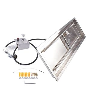 36x12 Inch Stainless Steel <b>Fire</b> <b>Pit</b> Pan Burner Kit Indoor/Outdoor Rectangular <b>Fire</b> <b>Pits</b> - Product Image 5