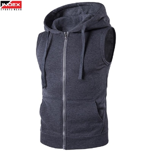 Hoodie sans manches durable pour homme, vêtement de sport pour la gym, en coton mélangé doux, pour l'entraînement et un usage décontracté - Product Image 1