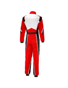 Combinaison de course Edoor Wear personnalisable à deux couches, blanche, rouge et noire, pour karting, design une pièce, avec doublure, pour usage extérieur, vente en gros - Product Image 3