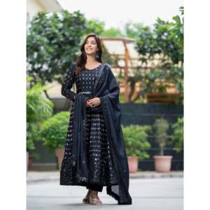 ชุด anarkali ชุดราตรีหรูหราปักลายสำหรับงานเลี้ยง - Product Image 4