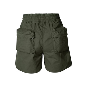 Shorts cargo pour hommes, couleur unie, coton, taille élastique, décontractés, avec poches, tissu respirant, taille mi-haute - Product Image 1