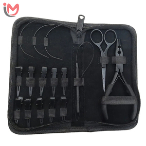 Professional Waterproof Micro-Link Hair Extension <b>Beading</b> Tool Kit High Quality Stainless Steel Hand Plier <b>Needle</b> Leather - Product Image 2