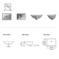 NV2282A Lavabo de salle de bain sous plan en quartz technique, dimensions totales 470x350x210mm, certifié CUPC, résistant à l'eau, pour usage en centres commerciaux et villas, direct usine