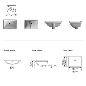 NV2282A CUPC Évier de salle de bain sous plan en quartz technique, direct usine, 16.54x11.81x8.27in, résistant à l'eau, pour usage en centres commerciaux et villas - Product Image 2