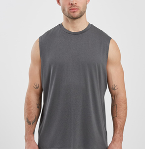 Débardeur de sport oversize de haute qualité pour hommes, en coton vierge, sans manches, pour la course et la gym, personnalisable avec logo - Product Image 1