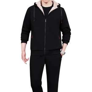 PREDATEX INDUSTRIES Autumn Unisex Warm Fleece 2 1 Breathable Heavyweight Sportswear <b>Tracksuit</b> Hoodie + Pants Solid <b>Velvet</b> 100% - Product Image 2
