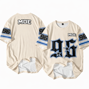 Y2K Beige <b>Gothic</b> Print Men Oversized Streetwear American Football Jersey Full Sublimation Graphic Tee Hip Hop Training Uniform - Product Image 3